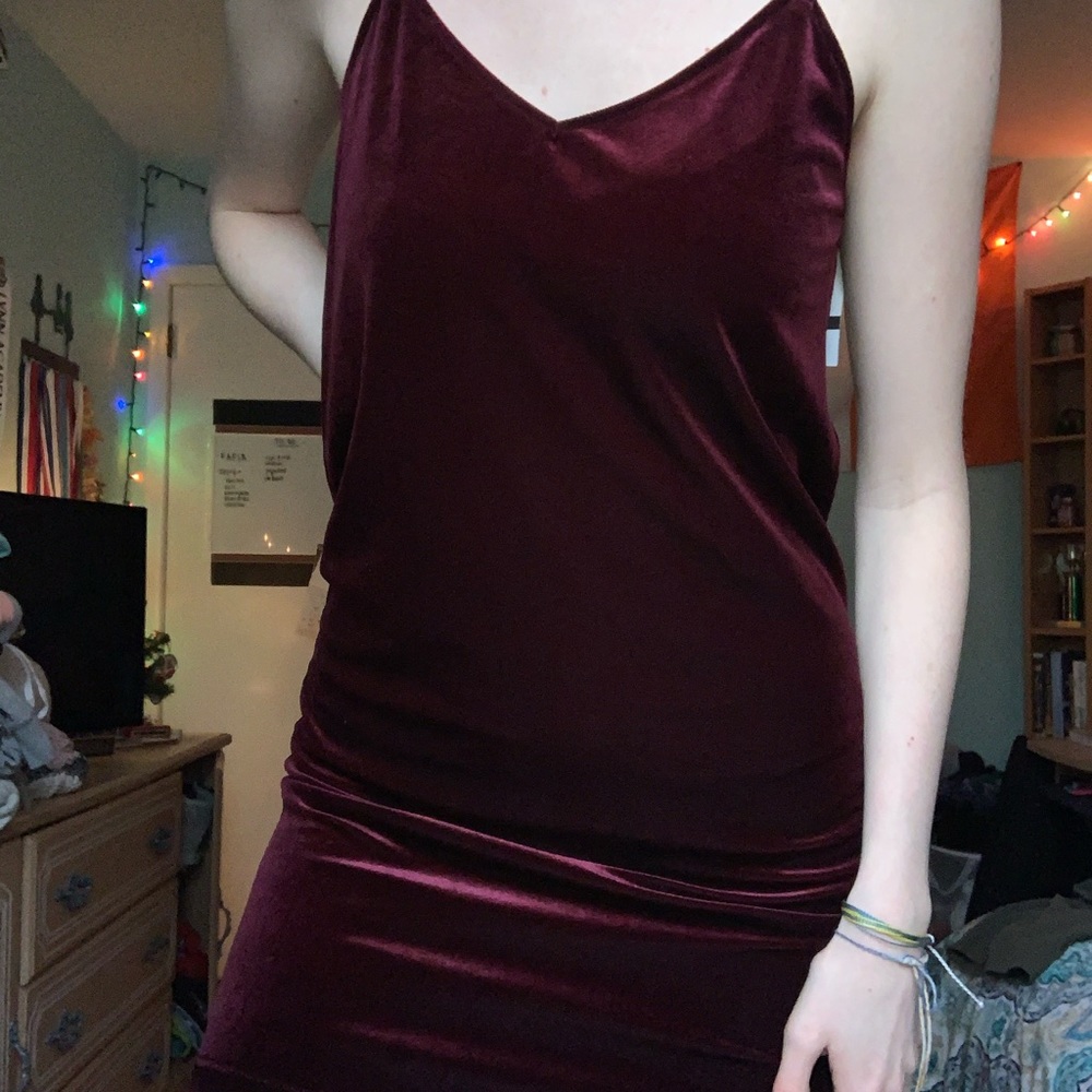 NWT burgundy velvet slip dress